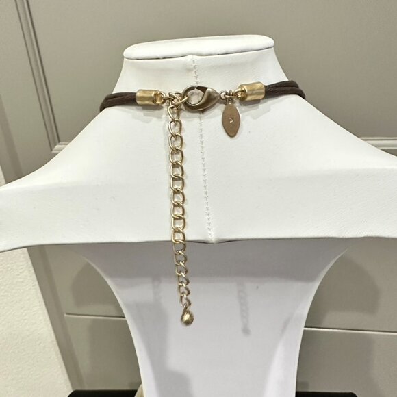 Peach orange Gold tone Large Jewel Statement Multi Strand Necklace - Picture 5 of 5